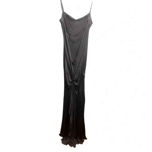 Rock & republic blck chain detail low back spaghetti strap evening party dress 8 - Picture 5 of 7